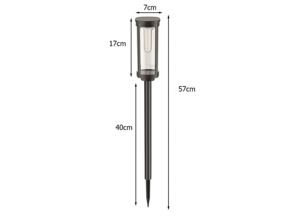 Solcellelampe LED stolpe varm hvid