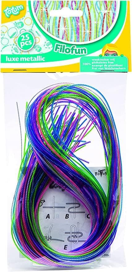 25-pakning - Flettesnorer Filofun - Metallic
