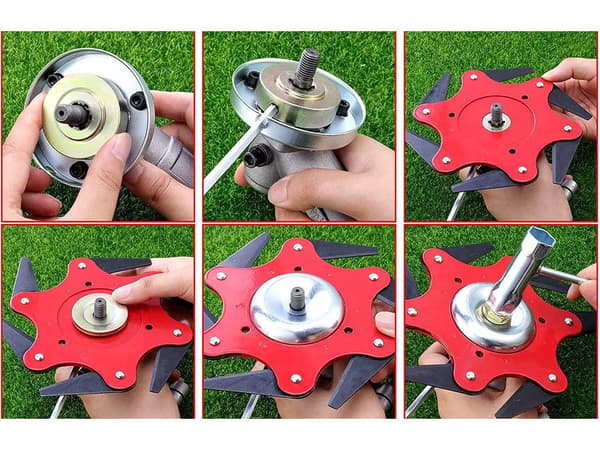 Shims fästringe til fastgørelse af buskrydderblade