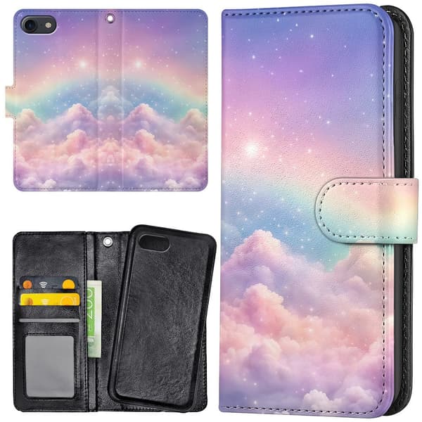 iPhone 16e/17e - Lommebok Deksel Rainbow Clouds