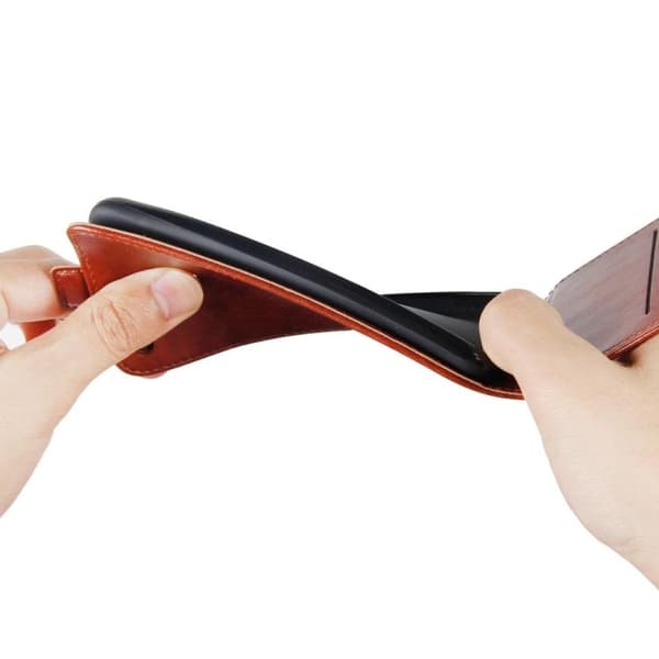 iPhone X/XS - Läppäkotelo korttitaskulla - Musta