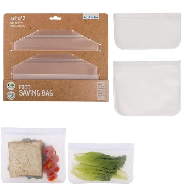 2-Pack - Matpåse / Matförvaring Påsar - Återanvändbara