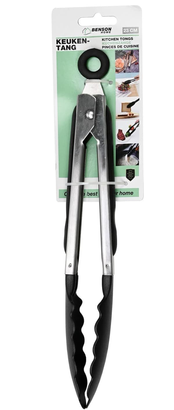 Køkkentang sort 23 cm