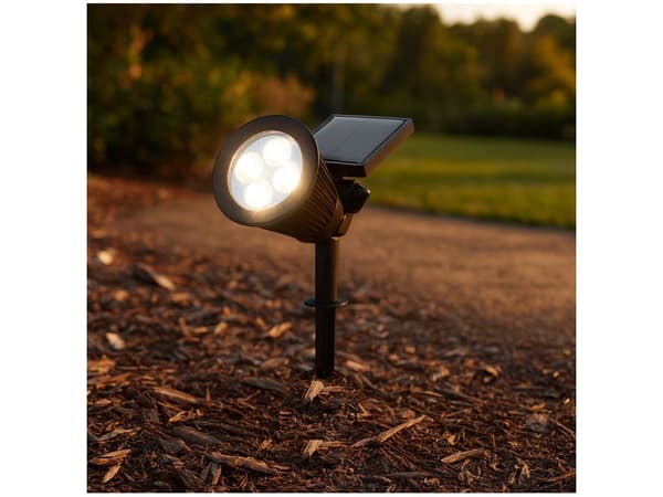 Solcellelampe 4 LED 3 tilstande skumringssensor