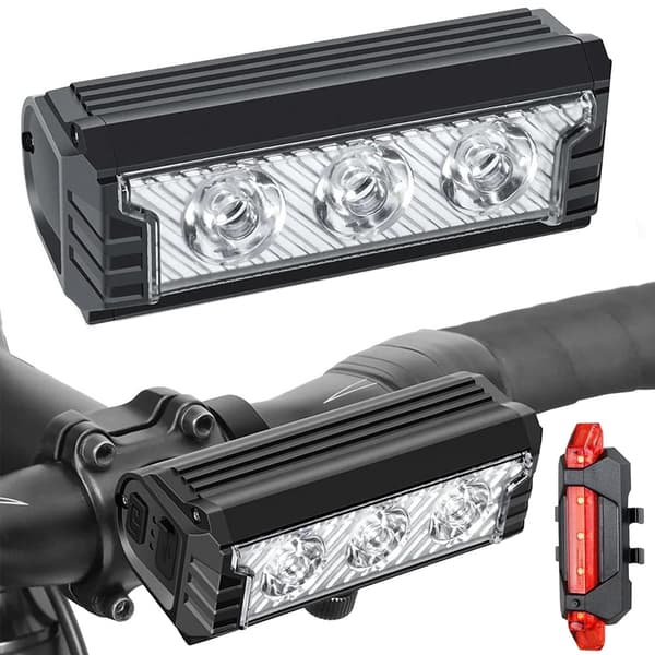 Cykel led ljus fram bak usb batteri styrset