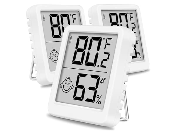 Digitalt termometer mini værstasjon romhygrometer batterimagnet - Hvit
