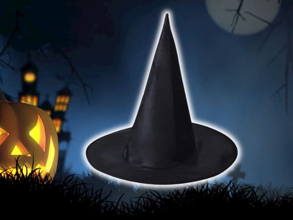 Heksehat halloween heksekostume sort