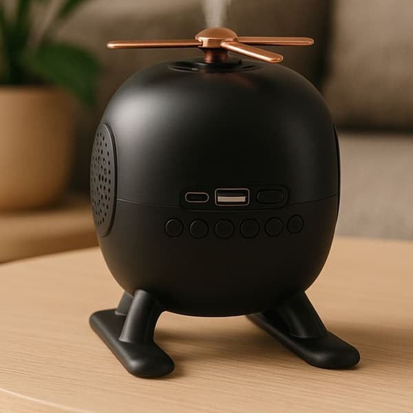 Bluetooth-kaiutin / Kaiutin aromaterapialla ja LED-yövalolla – Herätyskello