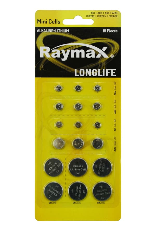 Knapcellebatteri Raymax 18 stk