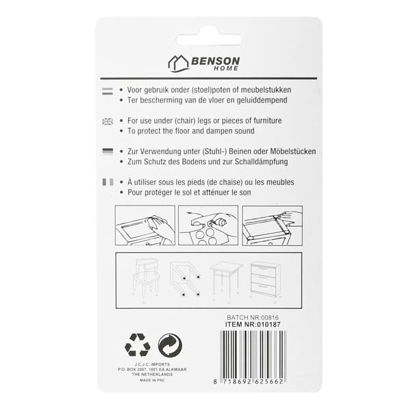 Möbeltassar Teflon 8-delars ø40 mm