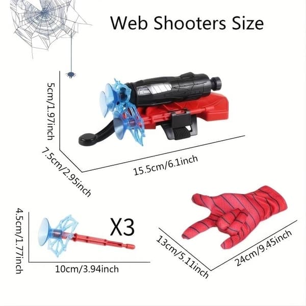Spiderman Web Shooter Lapsille - Lrrottaa Imukupit - 2-Pack
