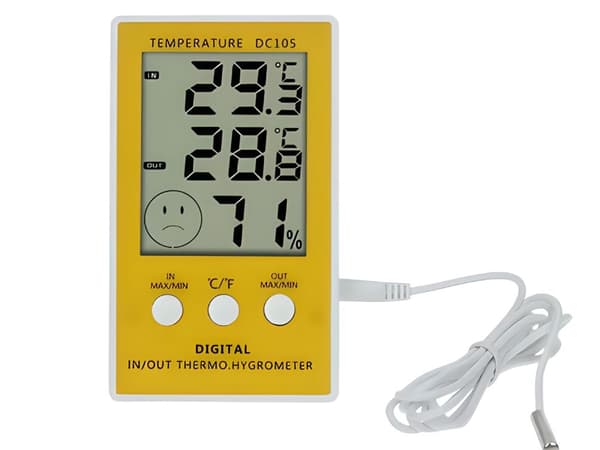 Digitalt termometer hygrometer med sonde ind/ud