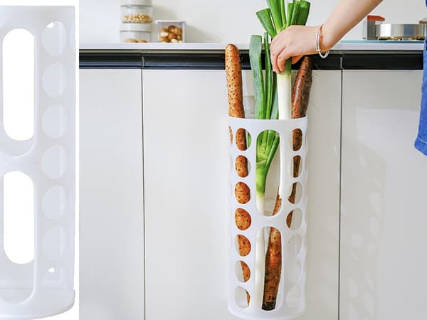 Plastpåsehållare - Universell väggmonterad vit