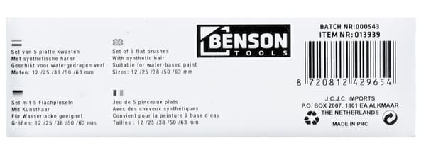 Penselsett syntetisk 5-pakning flat