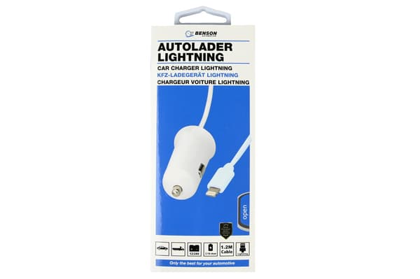 Billader Lightning-kabel 1,2 m 12-24 V