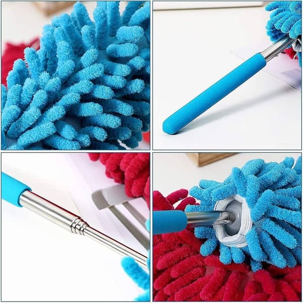 Støvbørste teleskopisk lang sammenklappelig mikrofiber