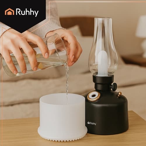 Luftfukter nattlampe - LED-lys og aromadiffuser
