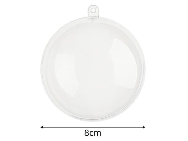 Plastkulor 8 cm 12-pack - Transparenta julkulor