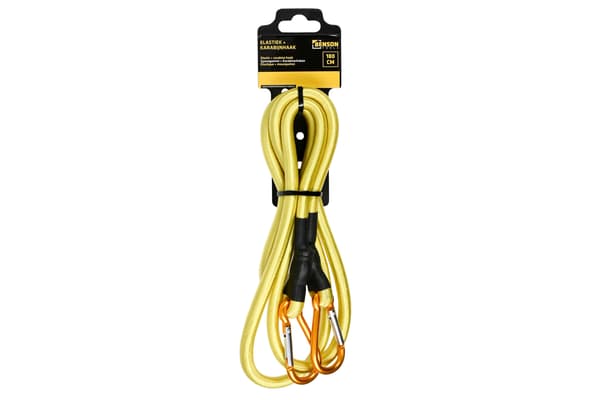 Elastisk snor rund 180 cm med karabinhage