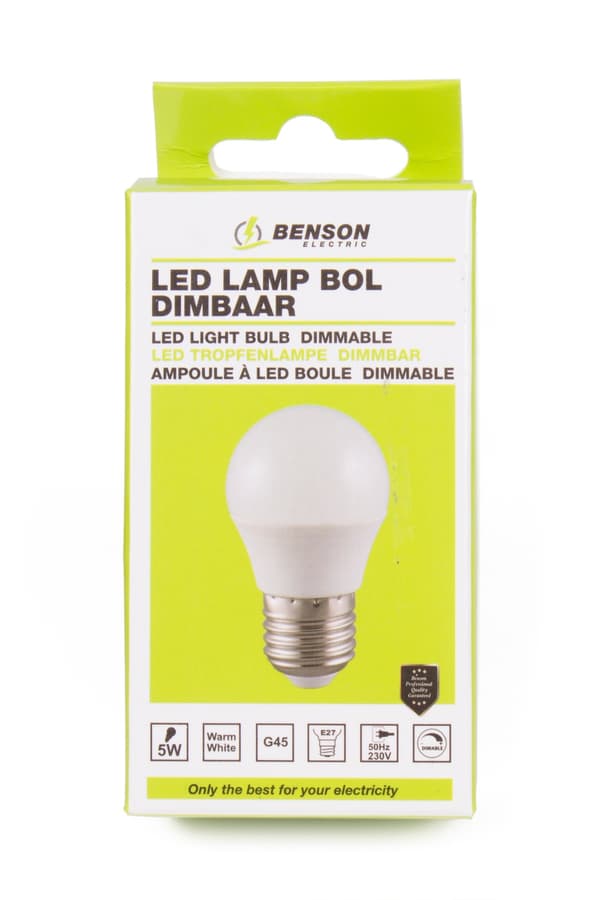 LED-glödlampa G45 5 W E27 dimbar
