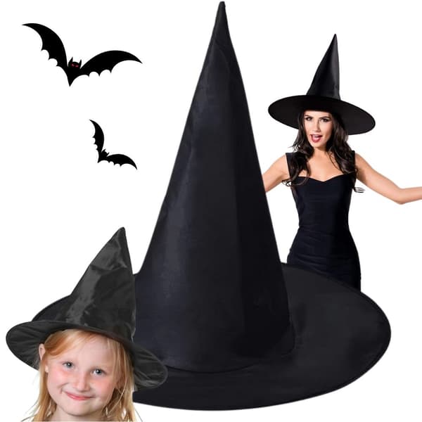 Heksehat halloween heksekostume sort
