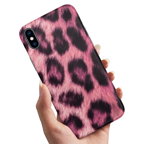 Deksel / Mobildeksel til iPhone XS Max - Pink Leopard