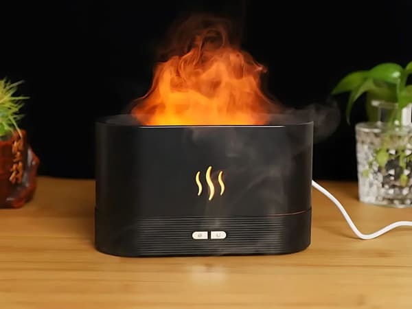Luftfugter LED - USB-diffuser med pejs-effekt