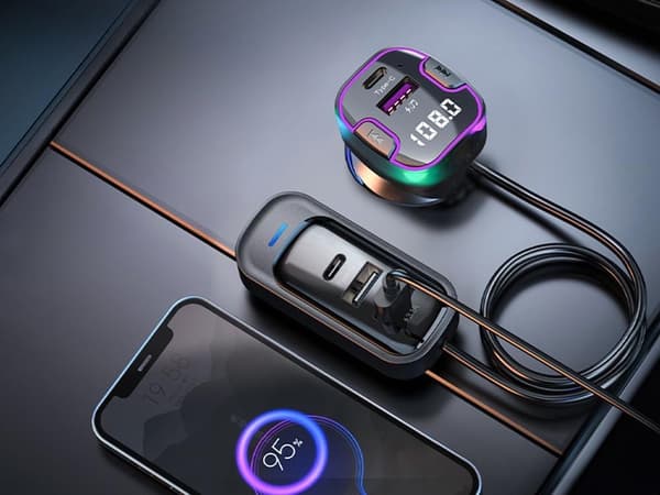 Bluetooth-sender bil - FM-adapter 3× USB og Type-C
