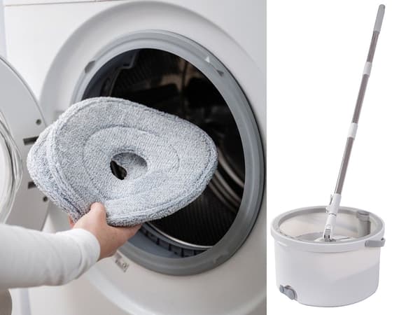 Roterande mopp - 2 mikrofiberdukar och hink