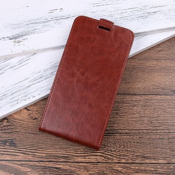 iPhone X/XS - Flipfodral med Kortfack - Brun