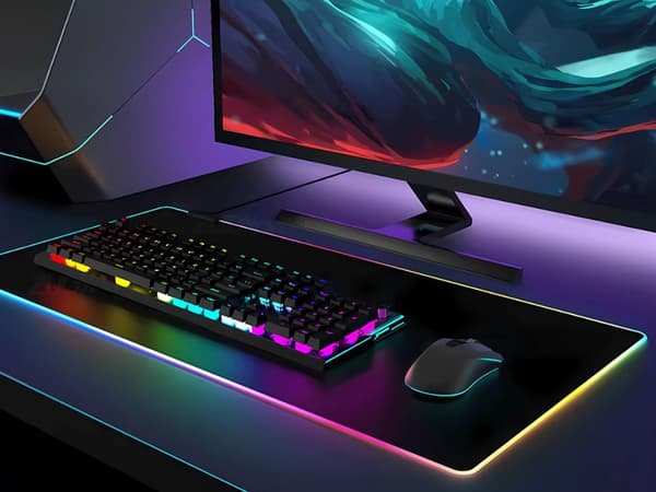 Gaming Musemåtte med LED-lys - 90x40cm - RGB
