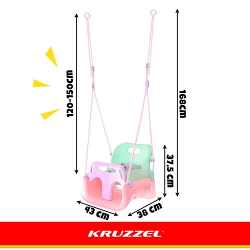 Babygunga 3-i-1 / Barngunga - Gunga för barn - LightPink