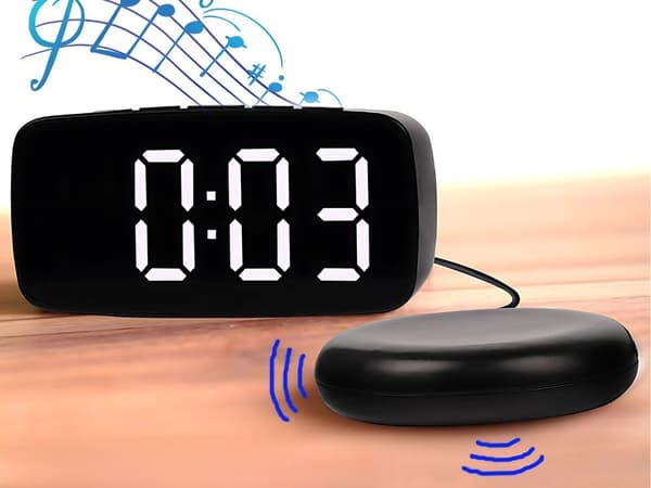 Digitalt vækkeur - Med vibrationsplade og LED-display