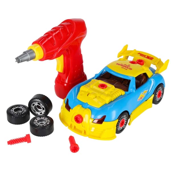 Urheiluauto rakennussarja ruuvimeisselillä