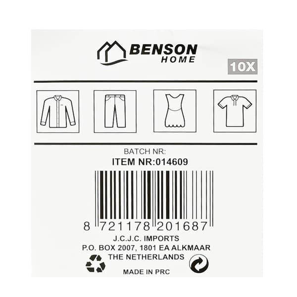 Bøjler metal 10 stk sort