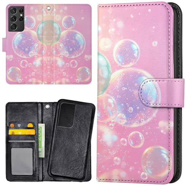 Samsung Galaxy S21 Ultra - Lommebok Deksel Bubbles