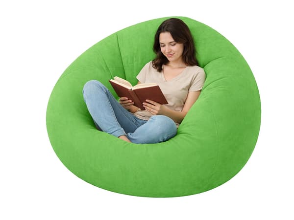 Uppblåsbar sittpuff velour