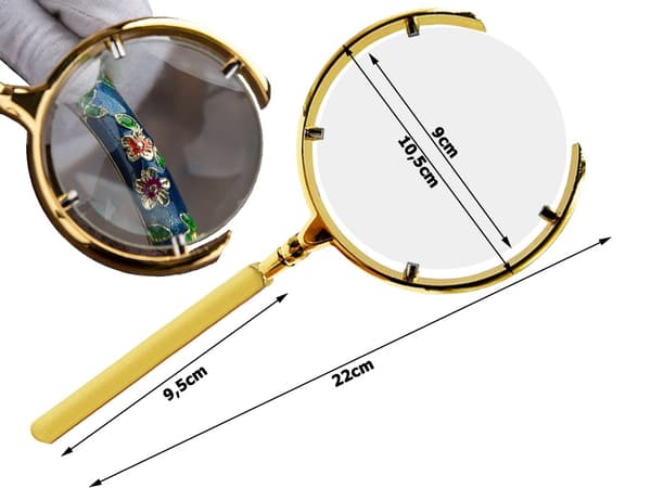 Förstoringsglas guld - 6× manuell läslins