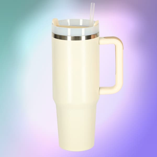 Termosmuki kahvalla - 1200 ml - Beige