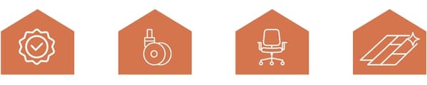 Hjul til kontorstol - 11x22 mm - 5 stk - Sort