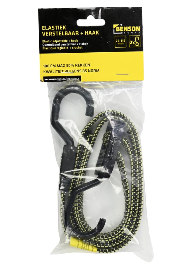 Elastisk stropp 25-115 cm med krok