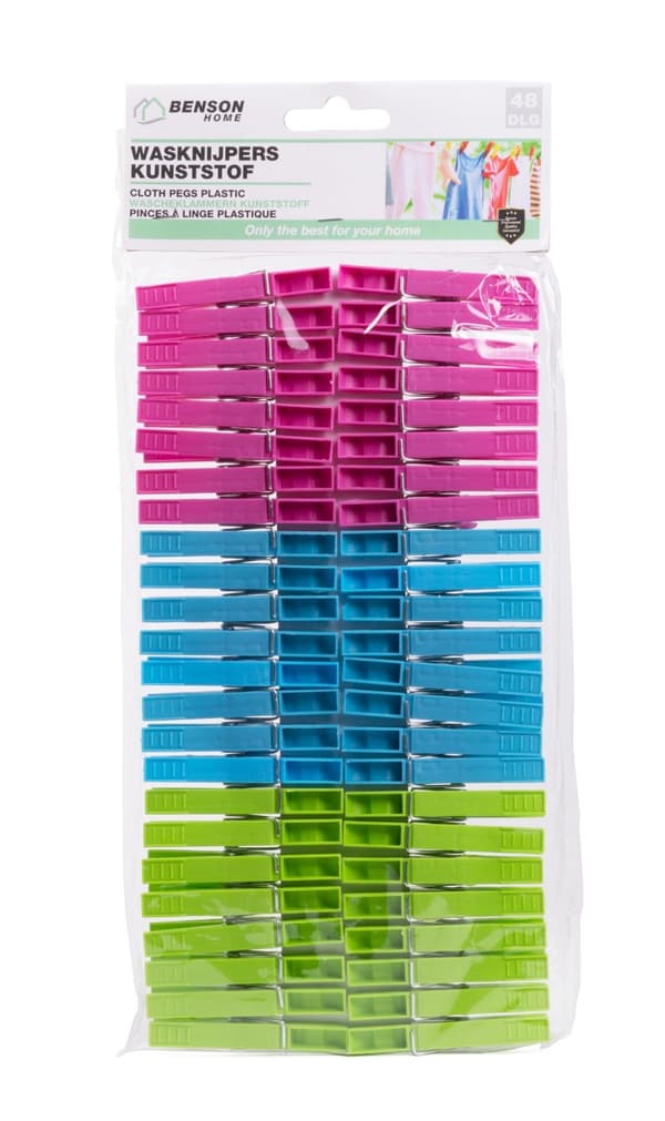 Tøjklemmer plast 48 stk