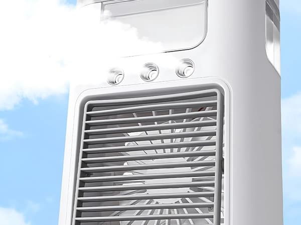 Ventilator med luftfugter - LED-belysning, 3 hastigheder