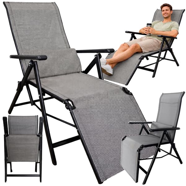 Campingstol sammenleggbar justerbar