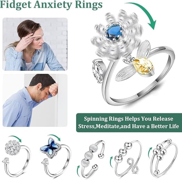 Justerbara Fidgetringar i Set – Ringar i 6-pack