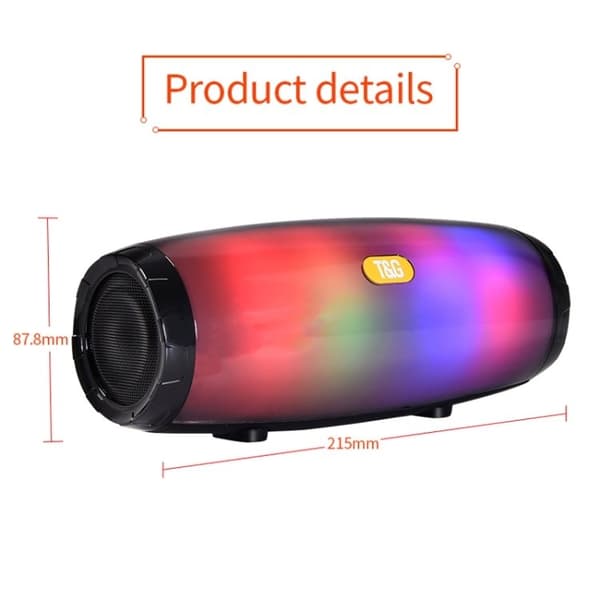 Bluetooth Högtalare med LED - Trådlös - Svart