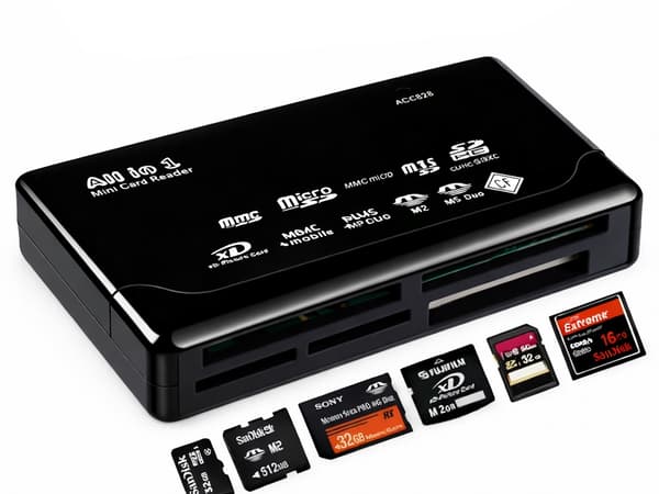 Minneskortläsare USB CF SD microSD XD MS MMC