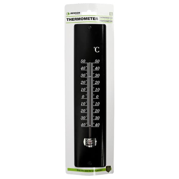 Termometer metall svart 30 cm