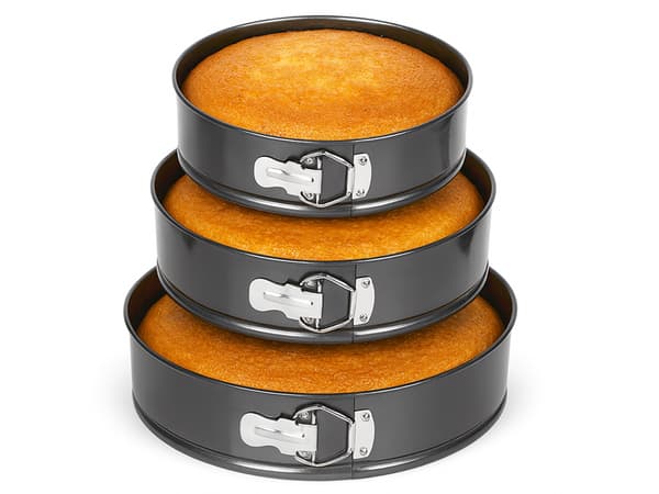 Bakform set 3 delar rund 24 26 28 cm