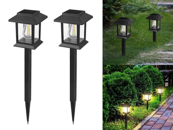 Solcellelamper 2 stk med skumrings- og bevegelsessensor